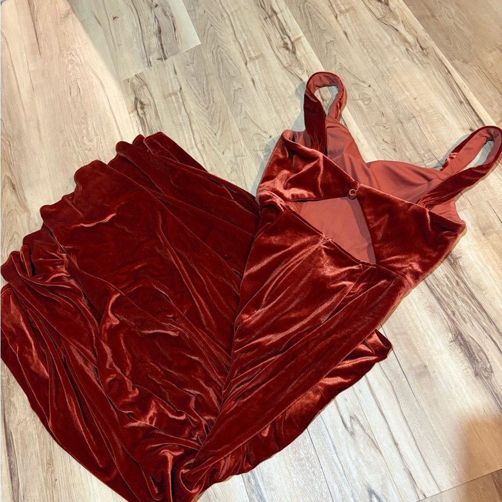 Azazie velvet terracotta Dress - Picture 9 of 9